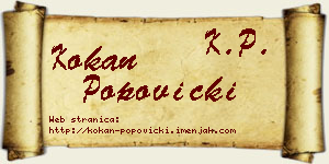 Kokan Popovicki vizit kartica